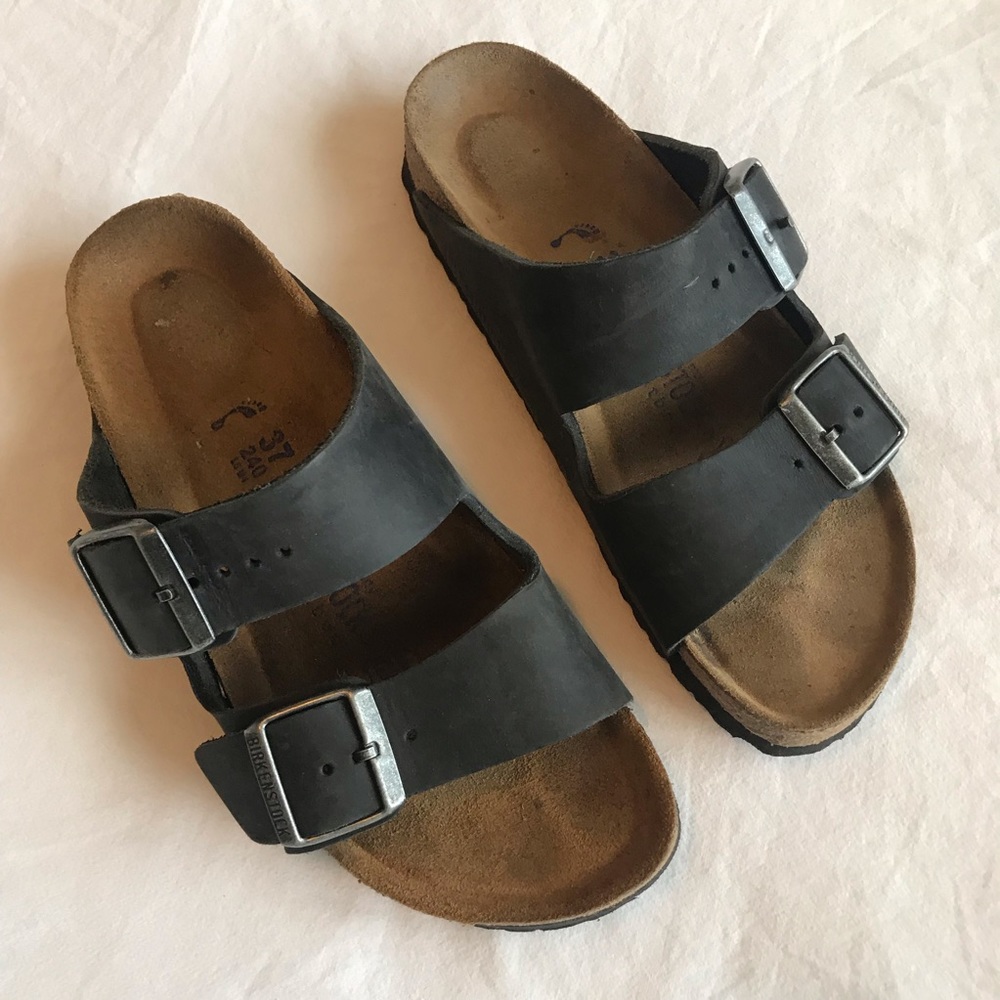 Birkenstock Sandals Black Oiled Leather